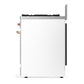 Ilve UM30NR3WHP Ilve Um30Nr3Whp Majestic Iii 30 Inch Dual Fuel Range With 5 Black Brass Burners, Dual Function Burner Up To 25,000 Btu (Natural Gas, Triple Glass Door, White, Copper)