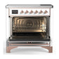 Ilve UMIB36QNR3WHP Ilve Umib36Qnr3Whp Majestic Iii 36 Inch Induction Range With 6 Elements, 3.5 Cu. Ft. Total Oven Capacity (Solid Door, White, Copper)