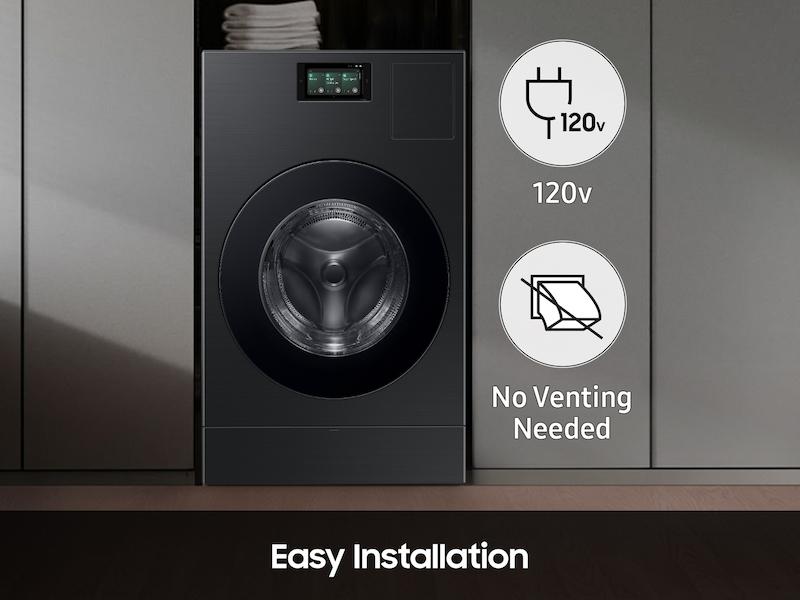 Samsung WD53DBA900HB 5.3 Cu. Ft. Bespoke Ai Laundry Ventless Heat Pump Dryer Combo™ All-In-One Ultra Capacity Washer With Ai Home In Brushed Black