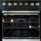 Forno FFSGS635630BLK Forno Galiano 30-Inch Freestanding French Door Dual Fuel Range Black
