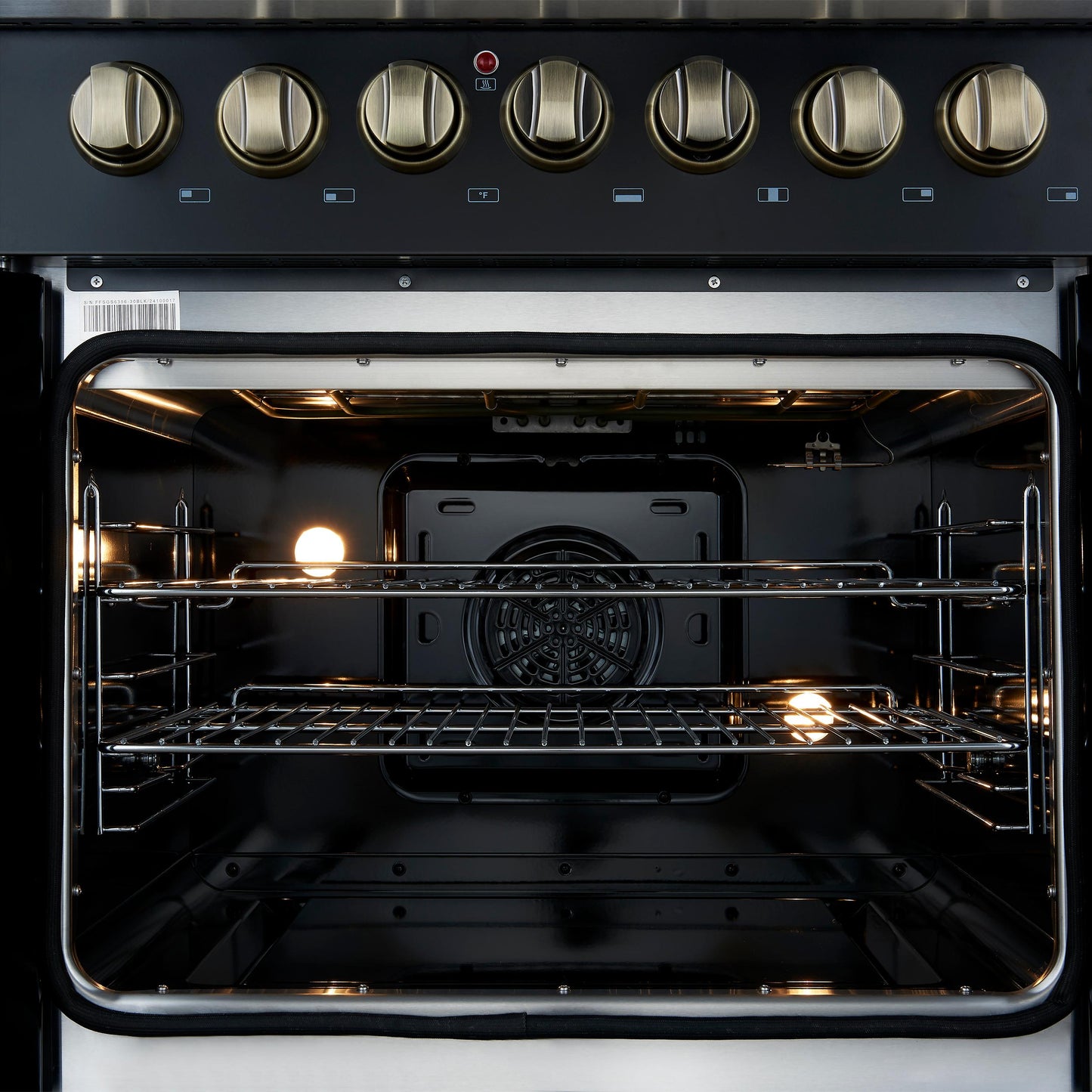 Forno FFSGS635630BLK Forno Galiano 30-Inch Freestanding French Door Dual Fuel Range Black