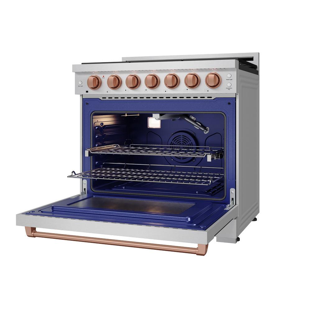 Thor Kitchen RSG36PRSG 36 Inch Professional Gas Range With Precision Knob In Stainless Steel And Rose Gold Gordon Ramsay Series