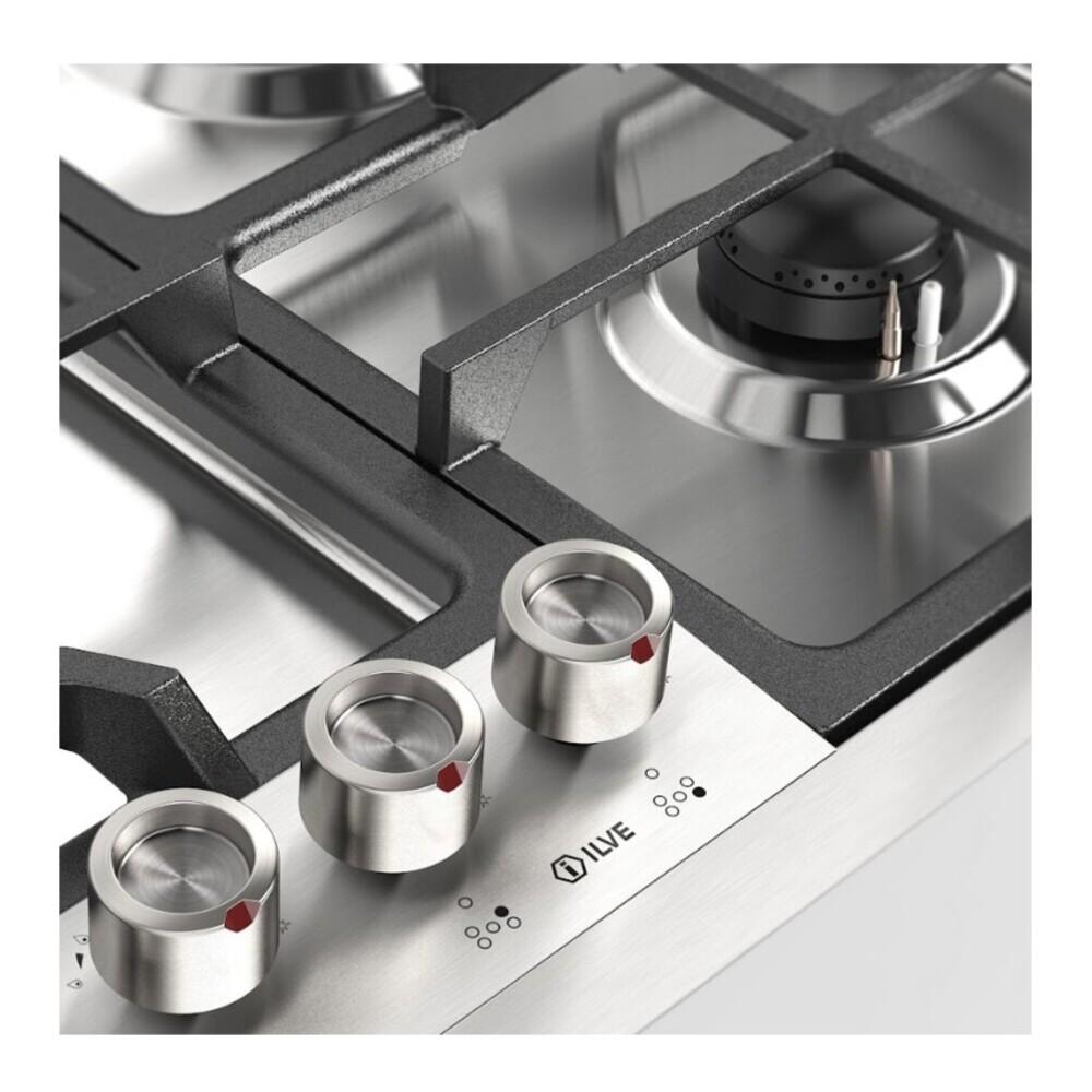 Ilve UHCPMT95FSSLP Ilve Uhcpmt95Fsslp Panoramagic 36 Inch Built-In Gas Cooktop With 5 Burners, In Stainless Steel (Liquid Propane, 5 Sealed Burners + Griddle)