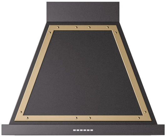 Ilve UANB30BKG Nostalgie 30 Inch Glossy Black Wall Mount Convertible Range Hood