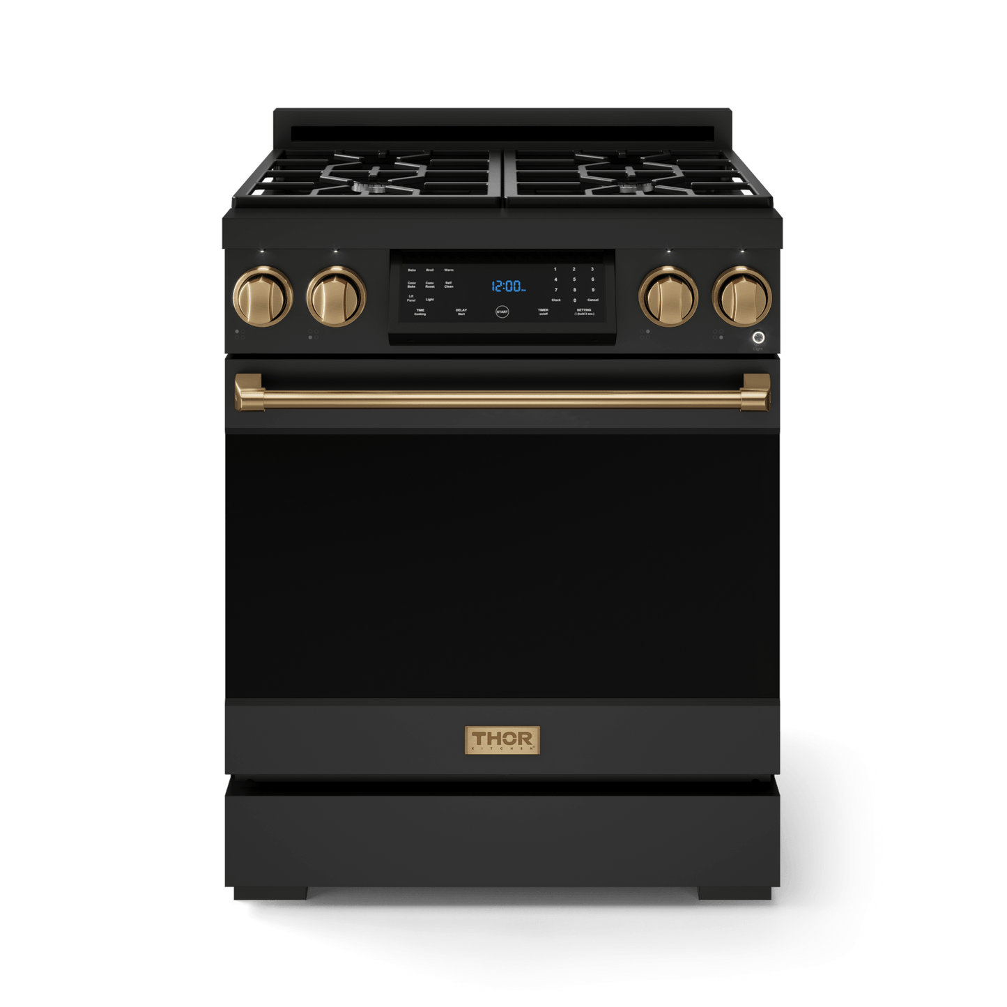 Thor Kitchen RSG30BBRZ 30 Inch Professional Gas Range With Tilt Panel Touch Control In Matte Black/Bronze Gordon Ramsay Series - Rsg30B-Brz