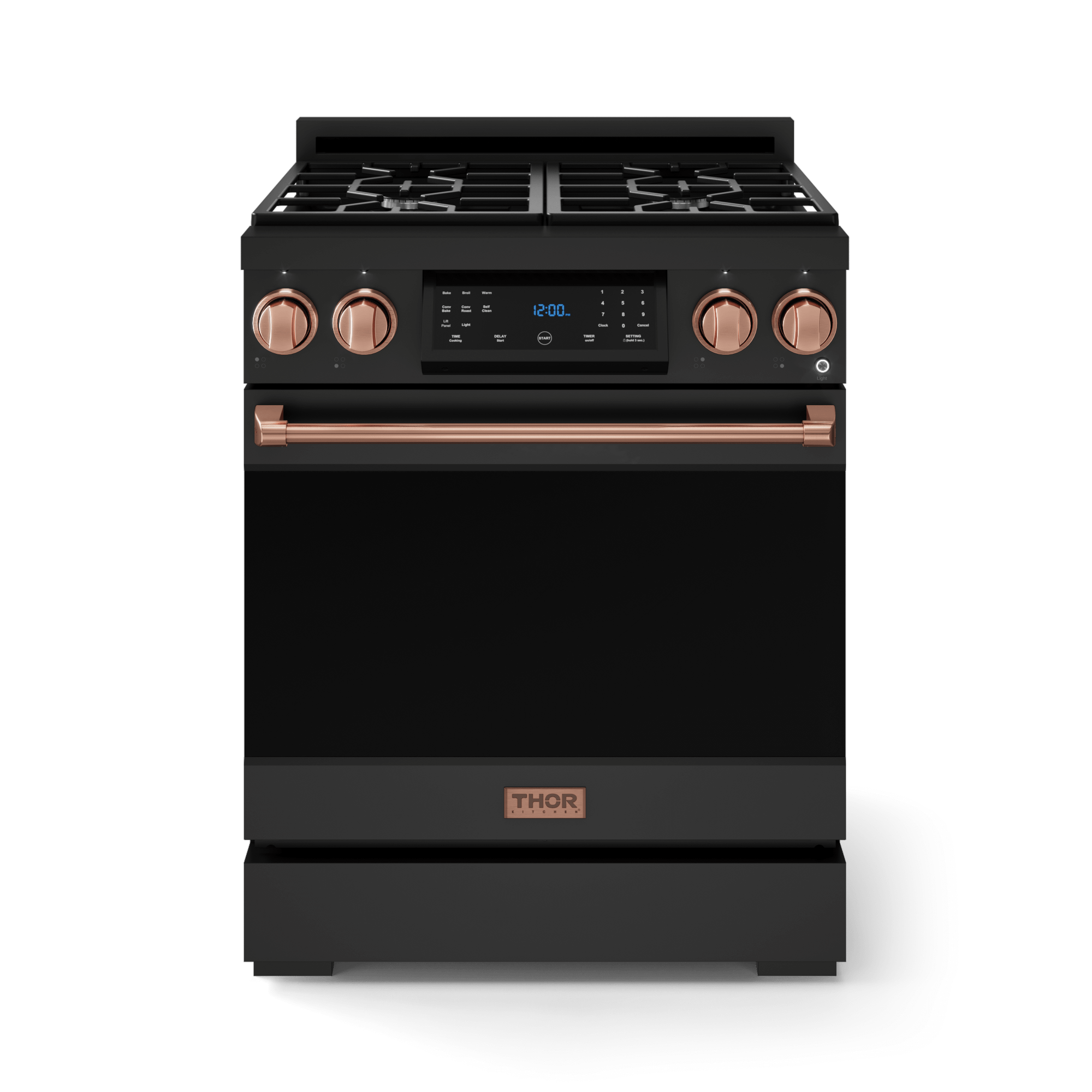 Thor Kitchen RSG30BLPRSG 30 Inch Professional Lp Range With Tilt Panel Touch Control In Matte Black/Rose Gold Gordon Ramsay Series - Rsg30Blp-Rsg