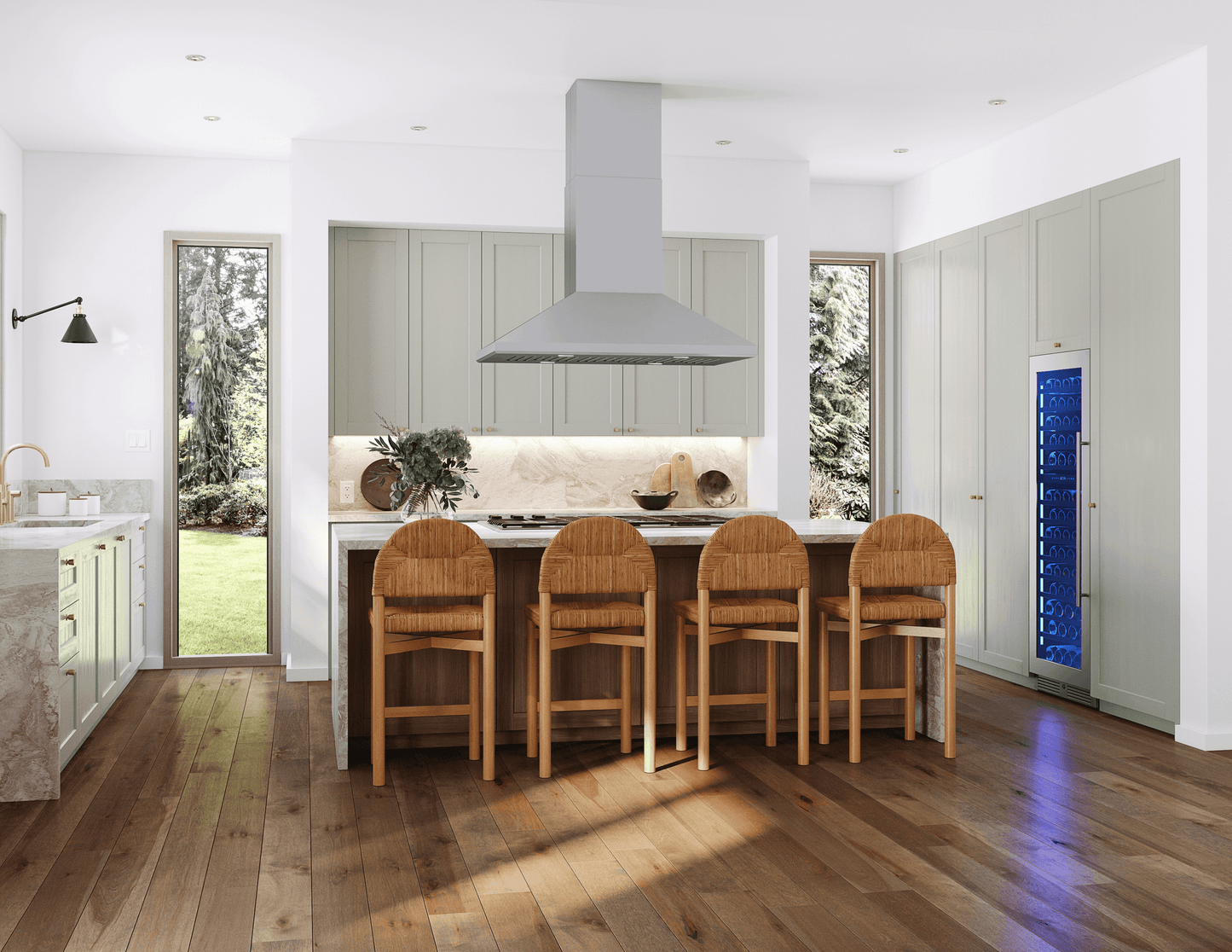 Zephyr ZSLE36DS Siena Pro, Island, 36", Ss, Led, Act