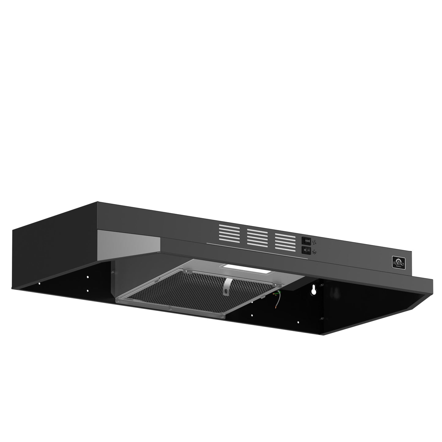 Forno FRHUC520030BLK Forno Cappa 30-Inch Under Cabinet Range Hood, Black, 200 Cfm, Convertible, Led Lighting