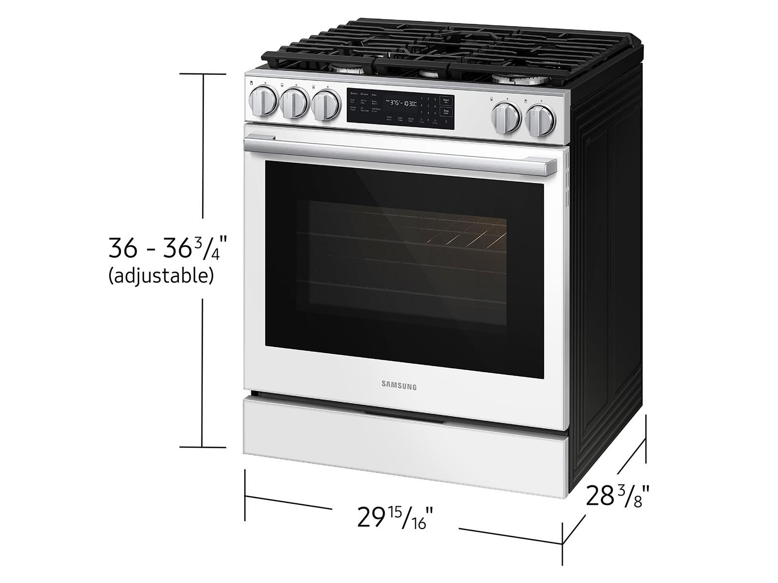 Samsung NSG80H60SW Bespoke Smart Slide-In Gas Range Pro Style Design Air Fry Max True Convection