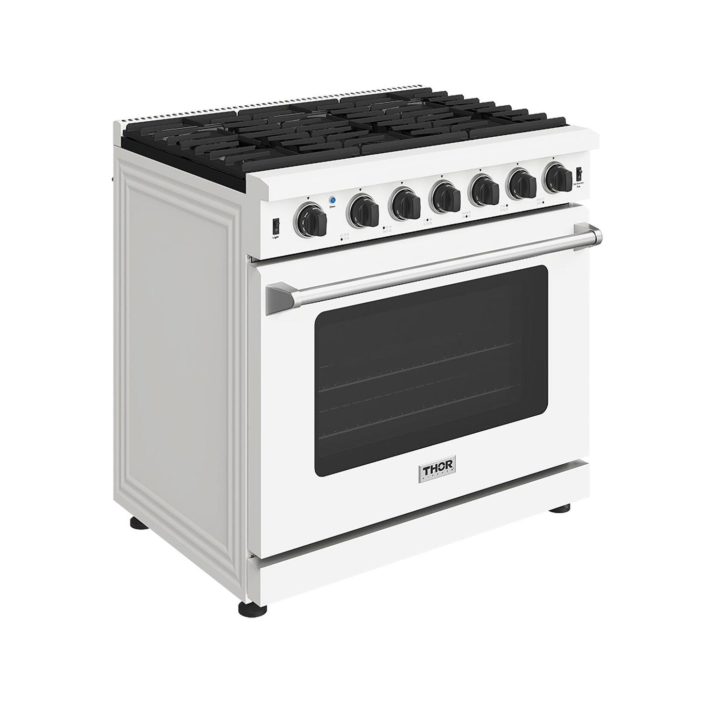 Thor Kitchen LRG3601UW 36 Inch Professional Gas Range In White