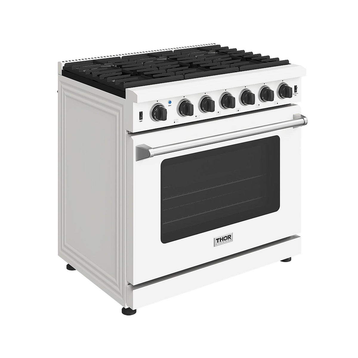 Thor Kitchen LRG3601UWLP 36 Inch Professional Liquid Propane Range In White