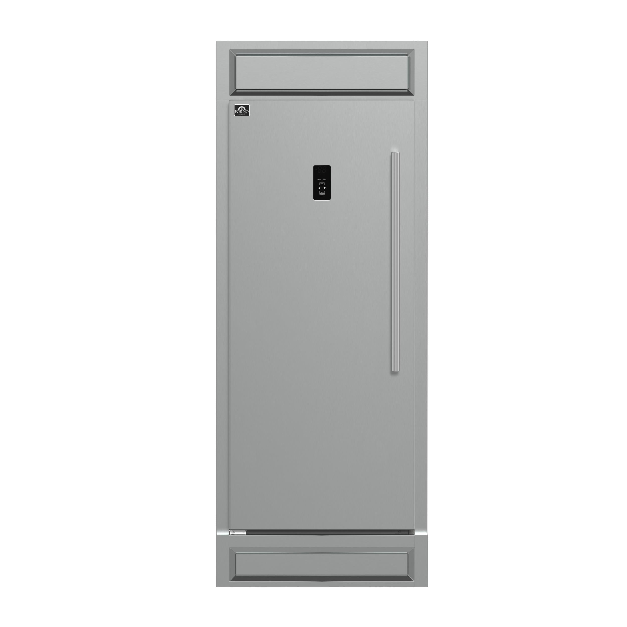 Forno FFFFD173832LMG Forno Fortezza 32 Inch Left-Swing Freezer With Trim Kit, Stainless Steel, With Automatic Ice Maker