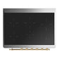 Ilve UMIB36QNR3SSG Ilve Umib36Qnr3Ssg Majestic Iii 36 Inch Induction Range With 6 Elements, 3.5 Cu. Ft. Total Oven Capacity (Solid Door, Stainless Steel, Brass)