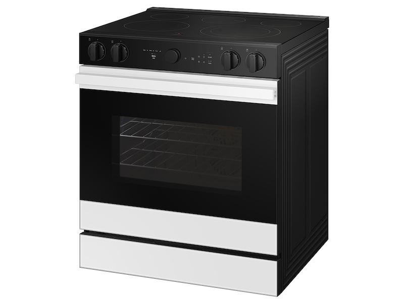 Samsung NSE6DB870012 Bespoke 6.3 Cu. Ft. Smart Slide-In Electric Range With Smart Oven Camera & Illuminated Precision Knobs In White Glass