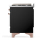 Ilve UM60FSQNR3BKPLP Ilve Um60Fsqnr3Bkplp Majestic Iii 60 Inch Dual Fuel Range With 7 Burners, Griddle And French Top, Dual Function Burner With Up To 25,000 Btu (Liquid Propane, Solid Door, Glossy Black, Copper)