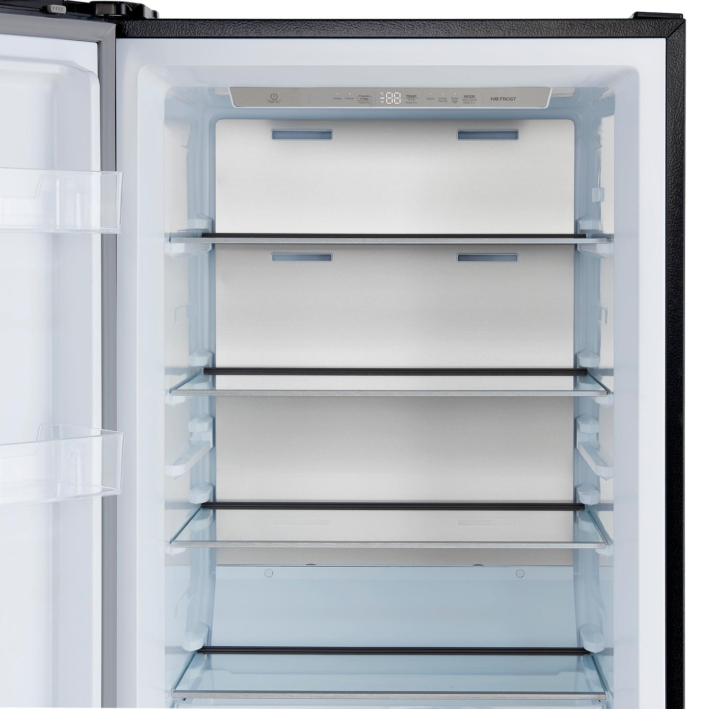Forno FFFFD172228BLKLS Forno Maderno 28-Inch Convertible Upright Freezer/Refrigerator In Black With Antique Brass Handle, 13.6 Cu.Ft., Left Swing