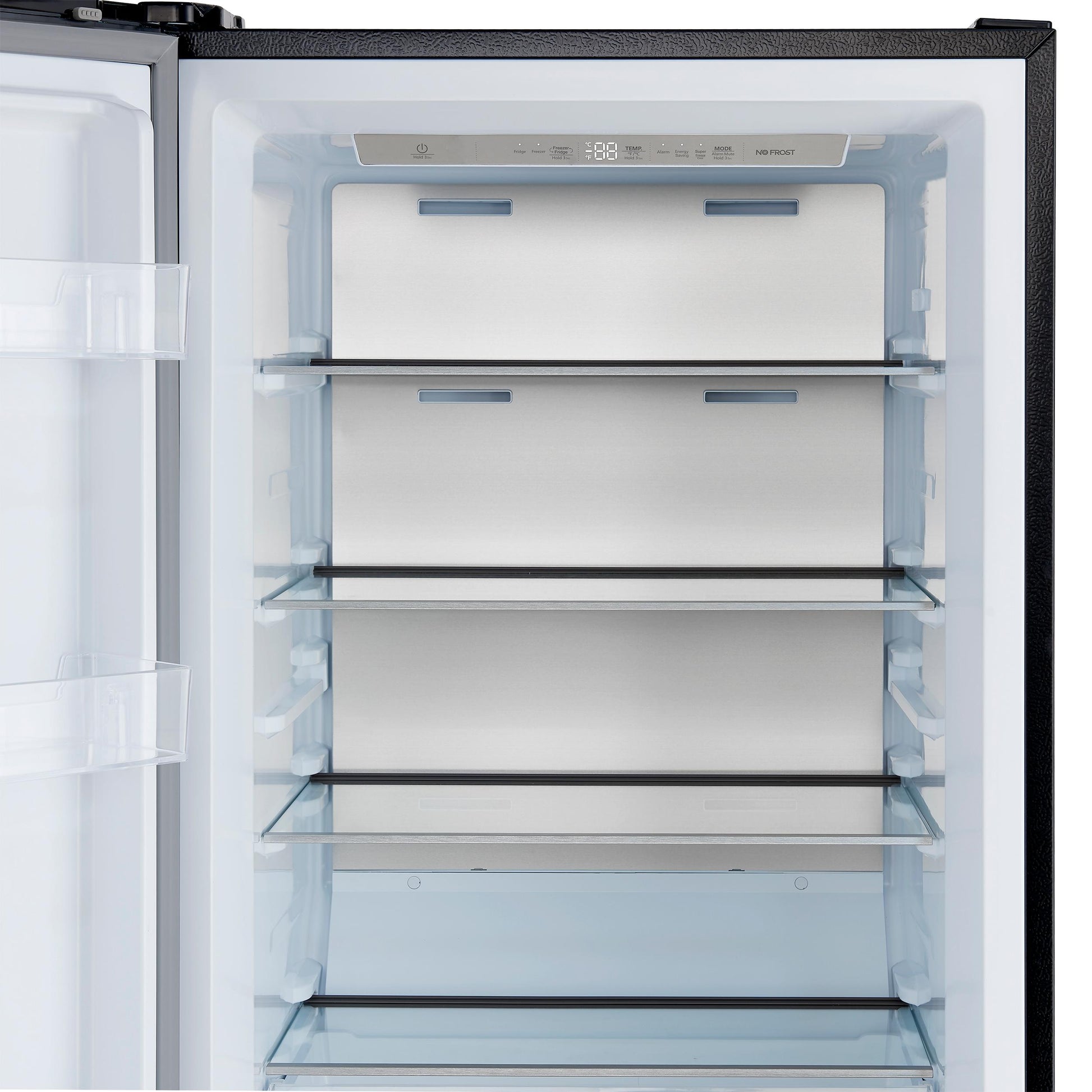 Forno FFFFD172228BLKLS Forno Maderno 28-Inch Convertible Upright Freezer/Refrigerator In Black With Antique Brass Handle, 13.6 Cu.Ft., Left Swing