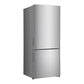 Verona VEFBF2814RSL Verona Vefbf2814Rsl 28 Inch Bottom Freezer Refrigerator With 14.8 Cu. Ft. Total Capacity, Recessed Handle, Reversible Doors, Ice Maker, Energy Star