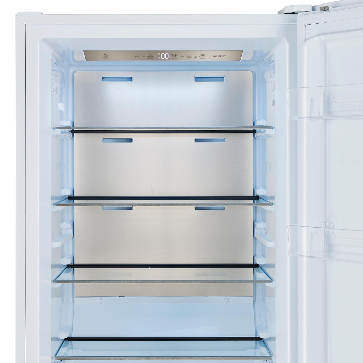 Forno FFFFD172228WHTRS Forno Maderno 28-Inch Convertible Freezer/Refrigerator In White With Antique Brass Handle, 13.6 Cu.Ft. Right Swing