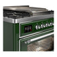Ilve UM36FNR3EGC Ilve Um36Fnr3Egc Majestic Iii 36 Inch Dual Fuel Range With 6 Black Brass Burners And Griddle, Dual Function Burner Up To 25,000 Btu (Triple Glass Door, Emerald Green, Chrome, Natural Gas)
