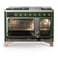 Ilve UM48FNR3EGPLP Ilve Um48Fnr3Egplp Majestic Iii 48 Inch Dual Fuel Range With 8 Burners And Griddle, Dual Function Burner Up To 25,000 Btu (Liquid Propane, Triple Glass Door, Emerald Green, Copper)