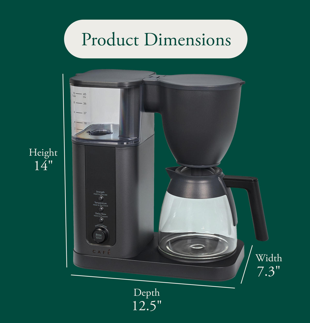 Cafe C7DGB11ZD5 Café™ Specialty Drip Coffee Maker With Glass Carafe