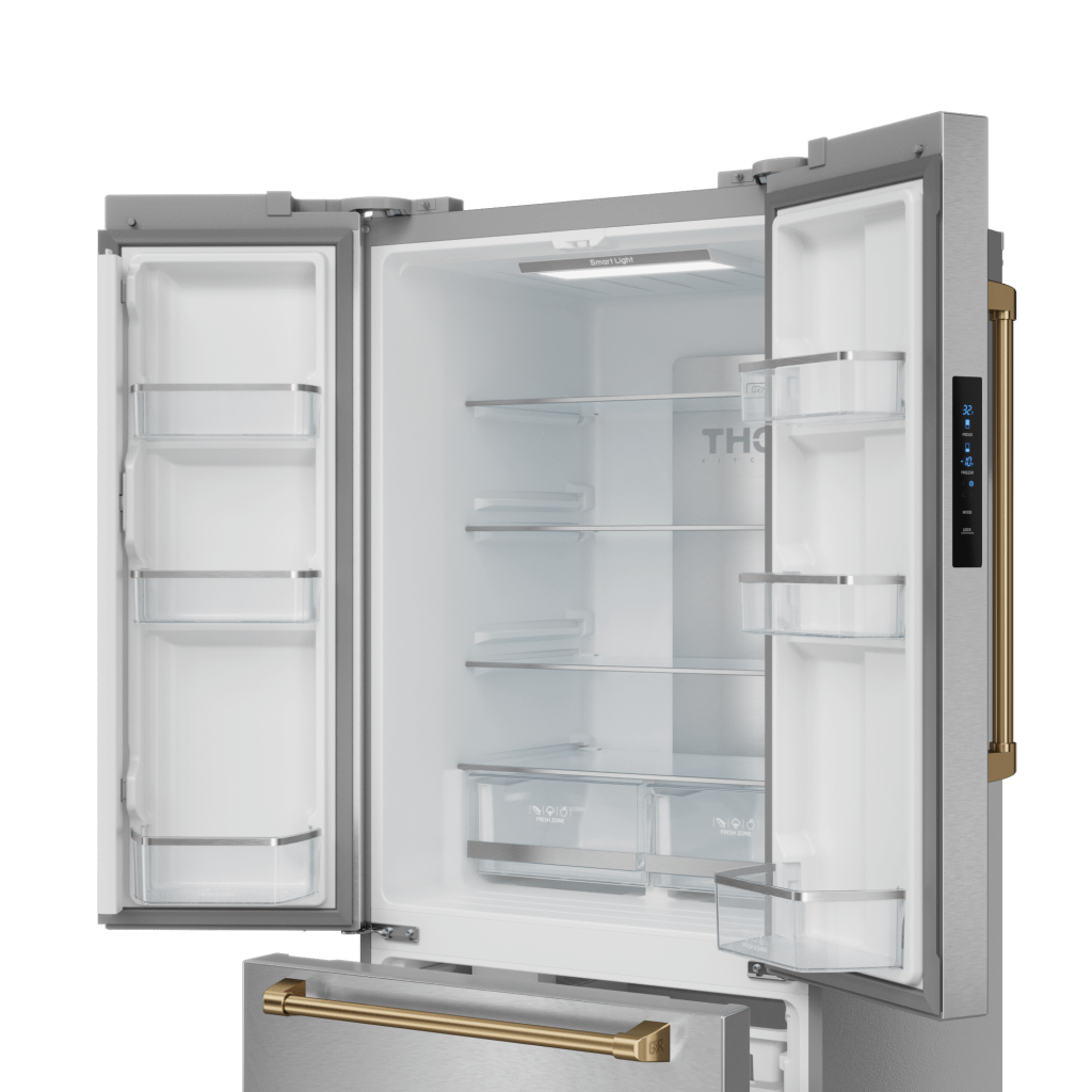 Thor Kitchen RF3017FFD99BRZ 30 Inch 17.7 Cu Ft French Door Counter Depth Refrigerator With Ice Maker In Stainless Steel/Bronze Gordon Ramsay Series - Rf3017Ffd99-Brz