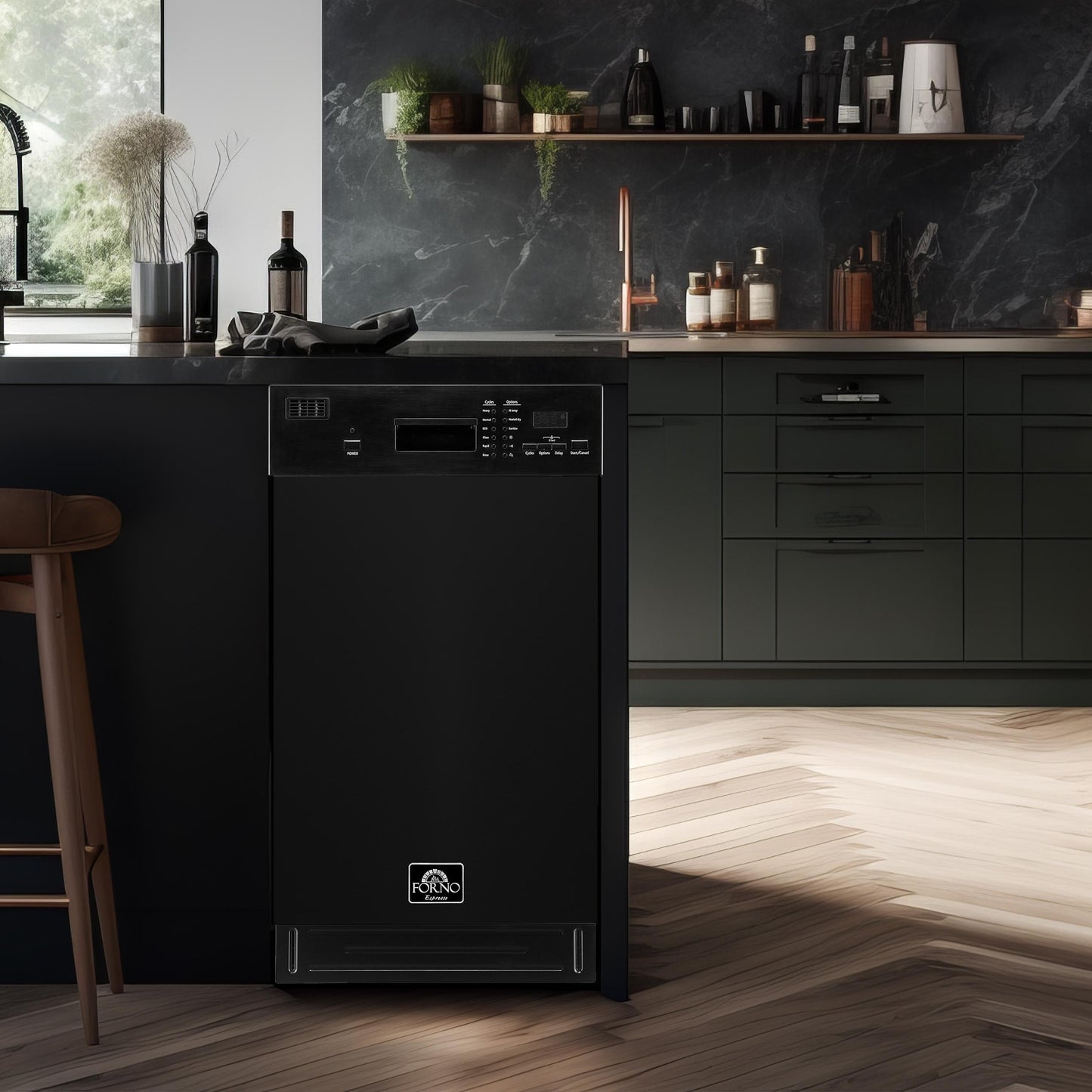 Forno FDWBI804118BLK Forno Polo 18-Inch Built-In Black Dishwasher, 8 Place Settings, Energy Star Certified, 52 Dba