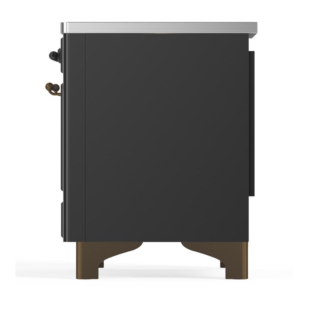 Ilve UMIB36NR3MGB Ilve Umib36Nr3Mgb Majestic Iii 36 Inch Induction Range With 6 Elements, 3.5 Cu. Ft. Total Oven Capacity (Triple Glass Door, Graphite Matte, Burnished)