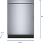 Bosch SHX53DM5N 300 Series, Built-Under Dishwasher, 24'', Brushed Steel Anti-Fingerprint
