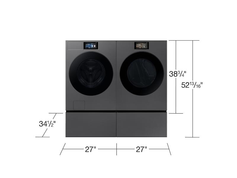 Samsung WE602NS Bespoke 27" Wide Laundry Pedestal With Storage Drawer In Dark Steel