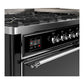 Ilve UM60FQNR3BKC Ilve Um60Fqnr3Bkc Majestic Iii 60 Inch Dual Fuel Range With 9 Burners And Griddle, Dual Function Burner Up To 25,000 Btu (Natural Gas, Solid Door, Glossy Black, Chrome)