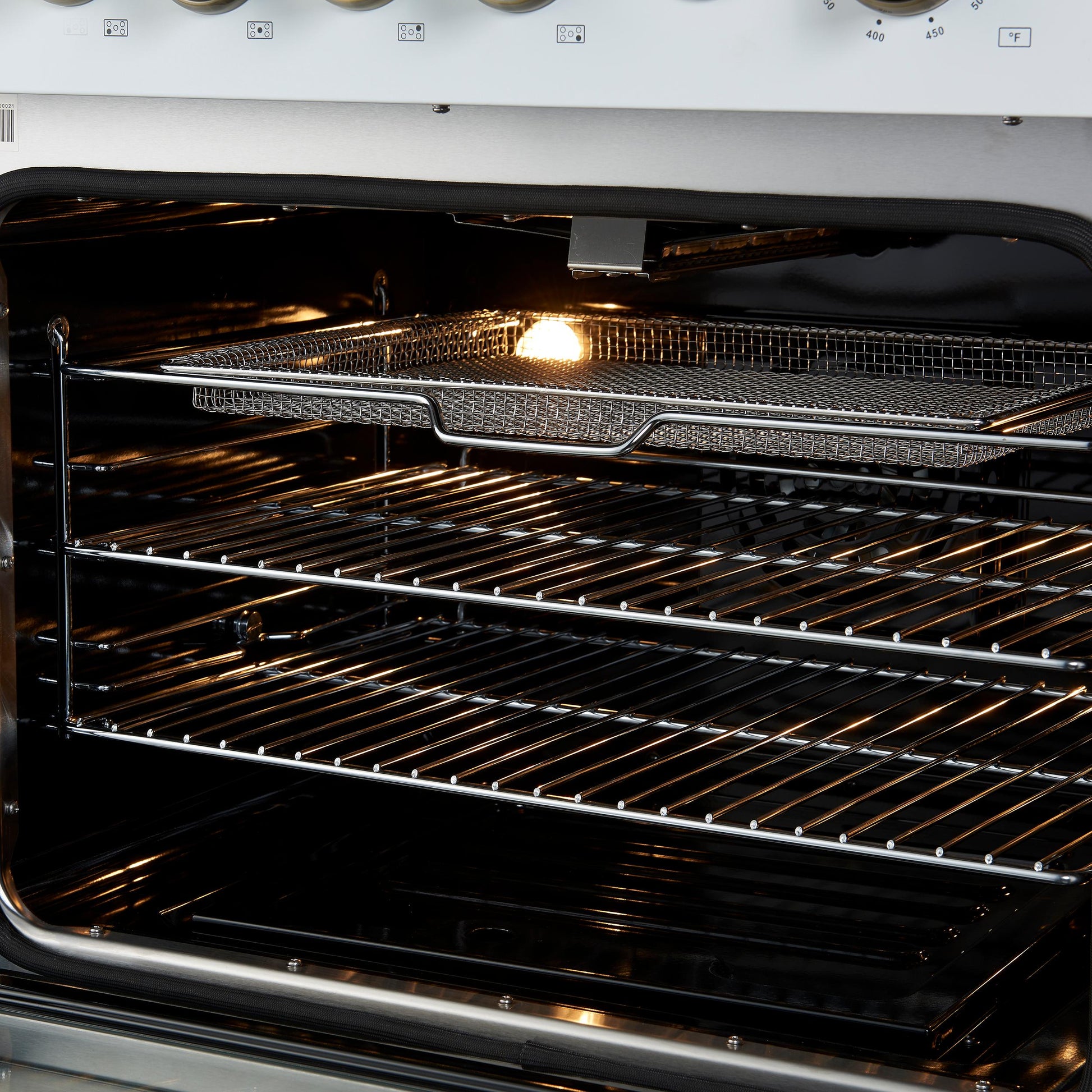 Forno FFSGS627430WHT Giovanni 30-Inch Gas Range White & Antique Brass Design, 5 Burners 67,000 Btu, 4.32 Cu.Ft. Convection Oven