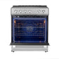 Forno FFSIN098230 Forno Leonardo Espresso 30-Inch Slide-In Stainless Steel Induction Range, Convection Oven, 5 Cooking Zones