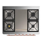 Ilve UM36FNR3AWPLP Ilve Um36Fnr3Awplp Majestic Iii 36 Inch Dual Fuel Range With 6 Black Brass Burners And Griddle, Dual Function Burner Up To 25,000 Btu (Triple Glass Door, Antique White, Copper, Liquid Propane)