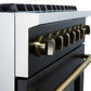 Forno FFSGS627736BLK Marco 36-Inch Gas Range Black & Antique Brass Design, 6 Burners 67,000 Btu, 5.36 Cu.Ft. Convection Oven