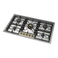 Ilve UHCPT95NSSGLP Ilve Uhcpt95Nssglp Nostalgie Ii 36 Inch Built-In Gas Cooktop With Total Black Brass Burners, In Stainless Steel (5 Sealed Burners, Liquid Propane, Brass)