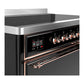Ilve UMIB48QNR3BKP Ilve Umib48Qnr3Bkp Majestic Iii 48 Inch Induction Range With 6 Elements, 5.02 Cu. Ft. Total Oven Capacity (Solid Door, Glossy Black, Copper)