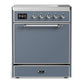 Ilve UMIB30QNR3BGC Ilve Umib30Qnr3Bgc Majestic Iii 30 Inch Induction Range With 4 Elements, 4 Cu. Ft. Oven Capacity (Solid Door, Blue Grey, Chrome)