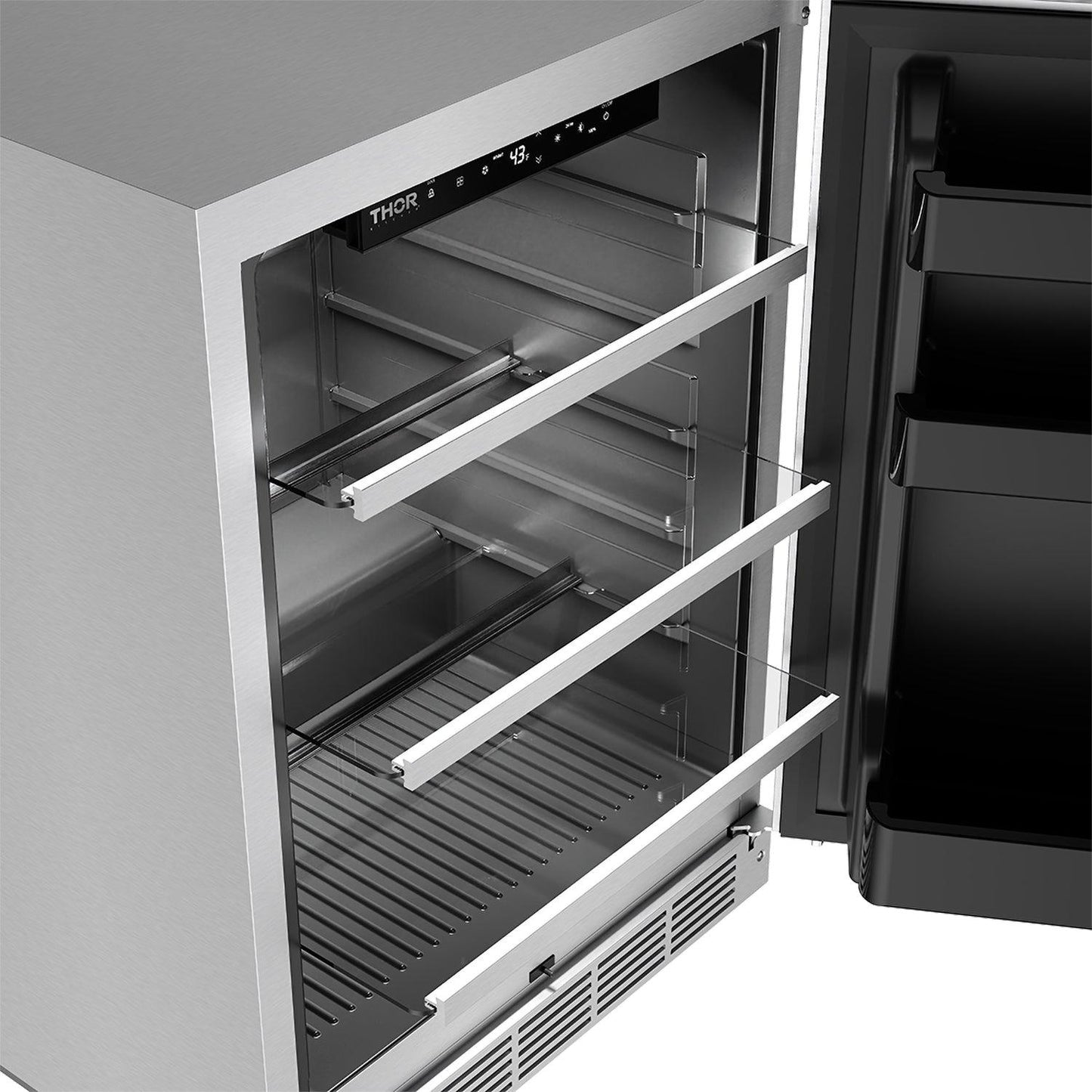 Thor Kitchen RBC24SSD Gordon Ramsay Collection 24 Inch Outdoor Undercounter Beverage Cooler In Stainless Steel