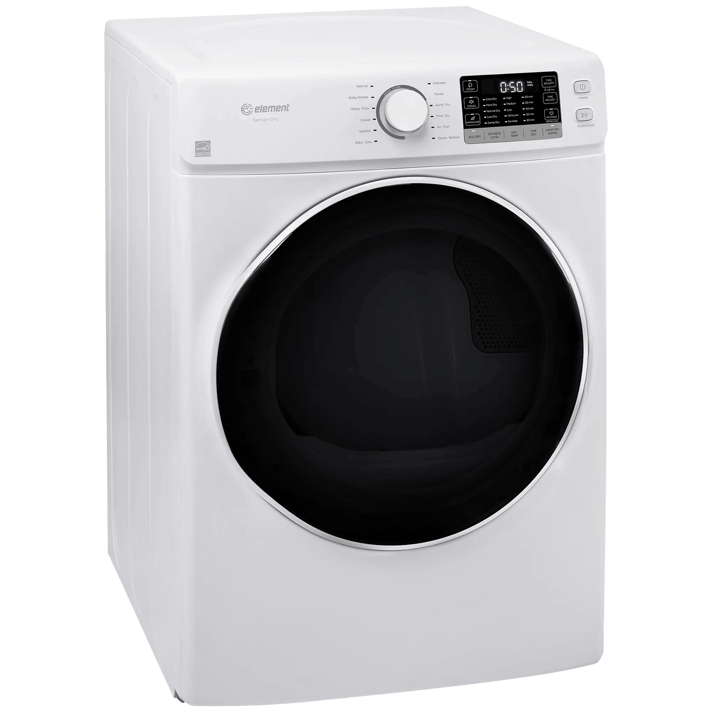 Element Appliance EFD8027GBW Element 8.0 Cu. Ft. Front Load Gas Dryer - White, Energy Star (Efd8027Gbw)