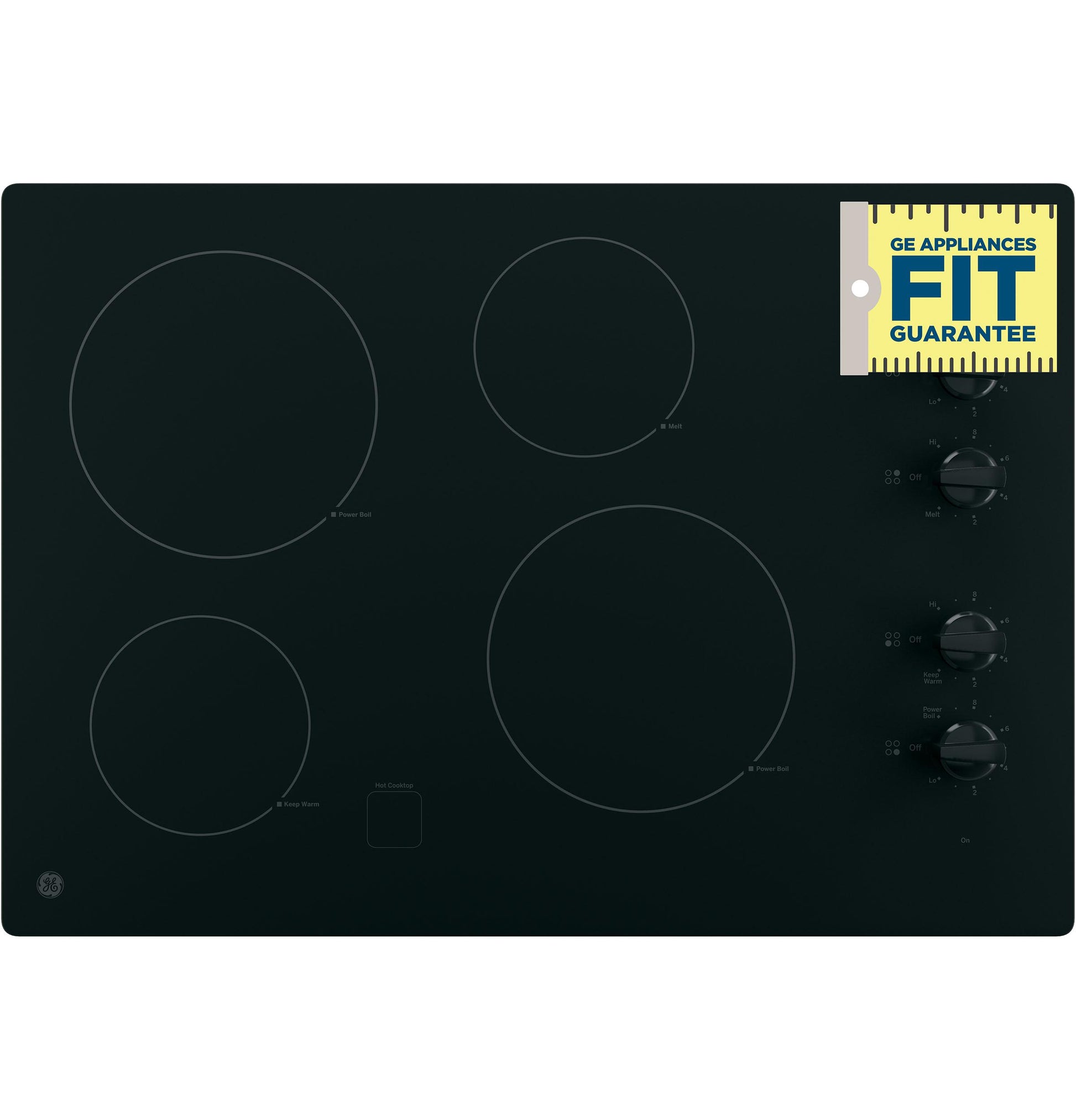 Ge Appliances JP3030DWBB Ge® 30" Built-In Knob Control Electric Cooktop