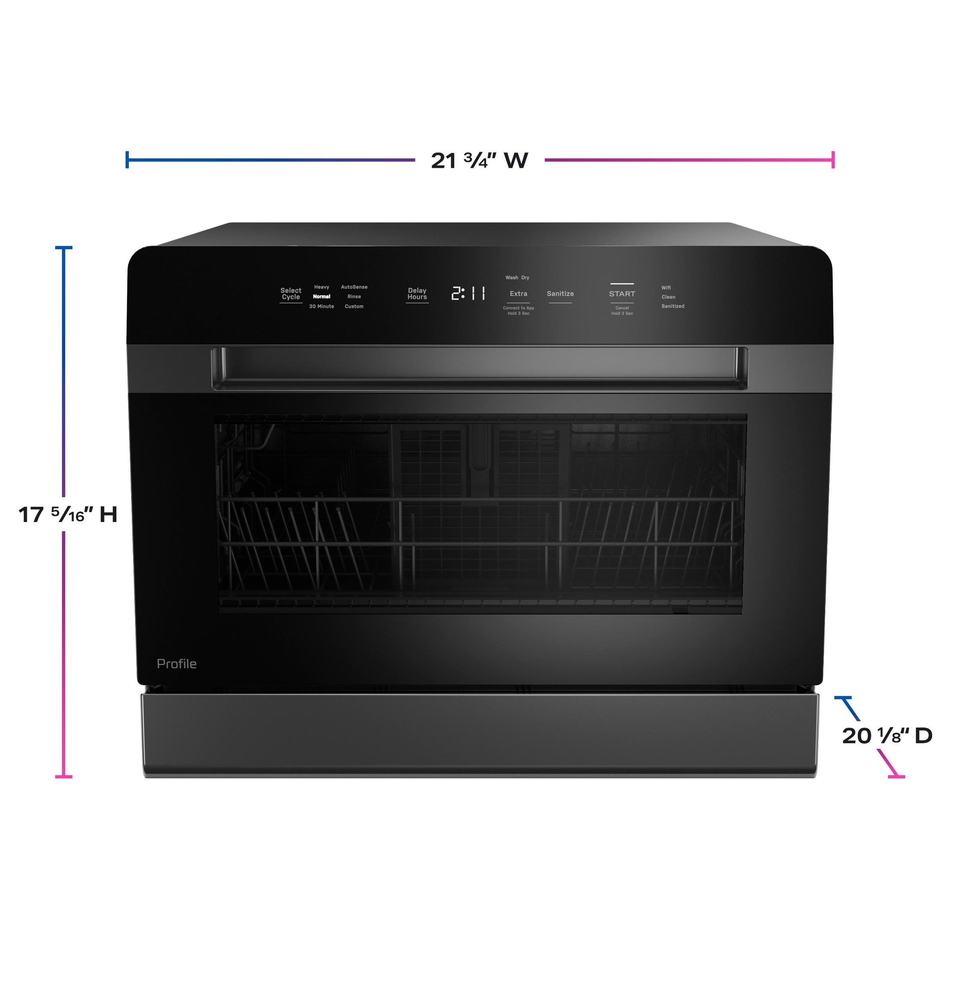 Ge Appliances PZF560HGWBB Ge Profile&#8482; Energy Star® Smart Compact Dishwasher For Countertop Or Built-In