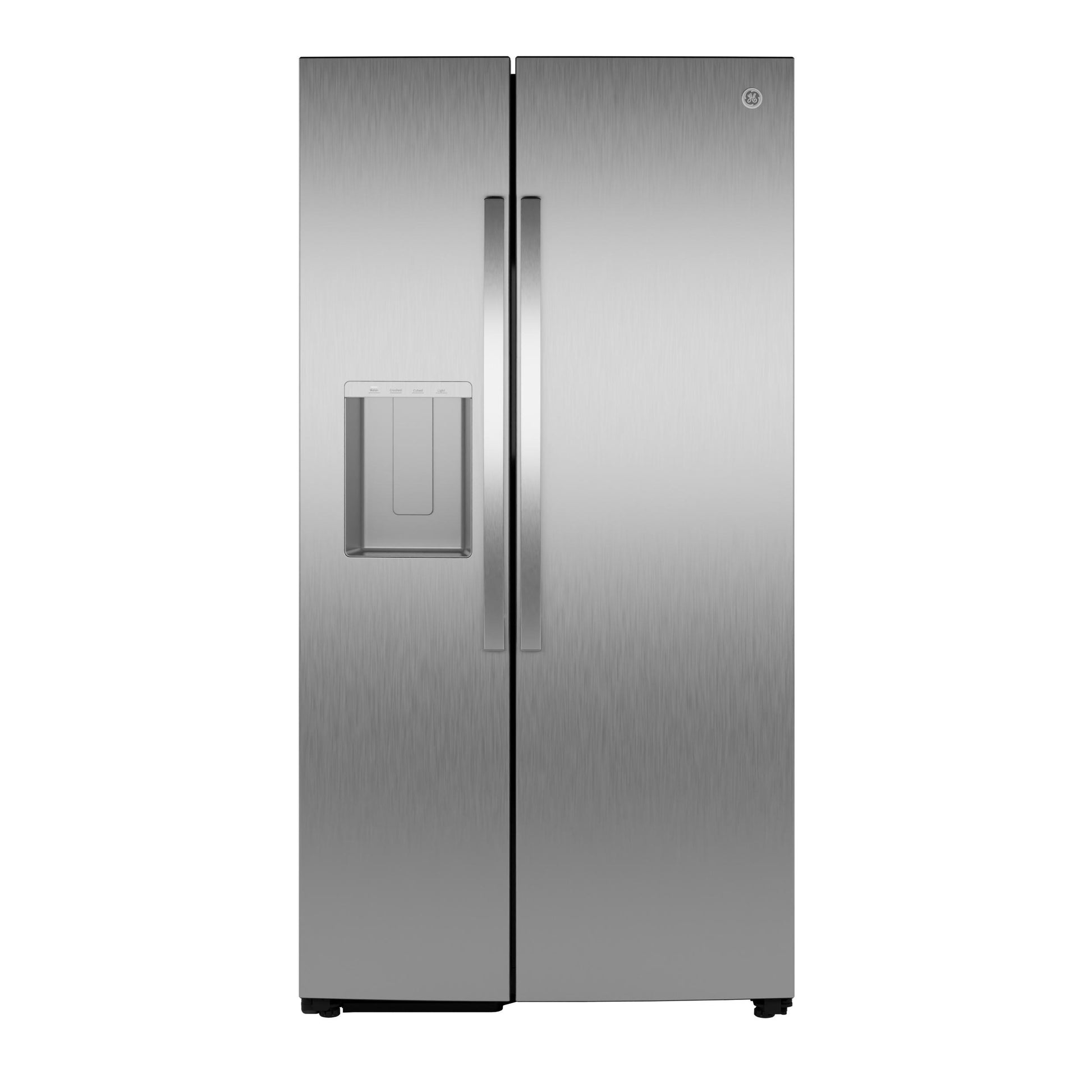 Ge Appliances GZS24PYYFS Ge® 23.5 Cu. Ft. Counter-Depth Side-By-Side Refrigerator With Led Light Walls And Extra Tall Dispenser