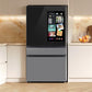 Samsung RF90F23EECR Bespoke 23 Cu. Ft. Counter Depth 4-Door French Door Refrigerator With Ai Family Hub™+ & Inner Beverage Center™ In Charcoal Glass And Stainless Steel