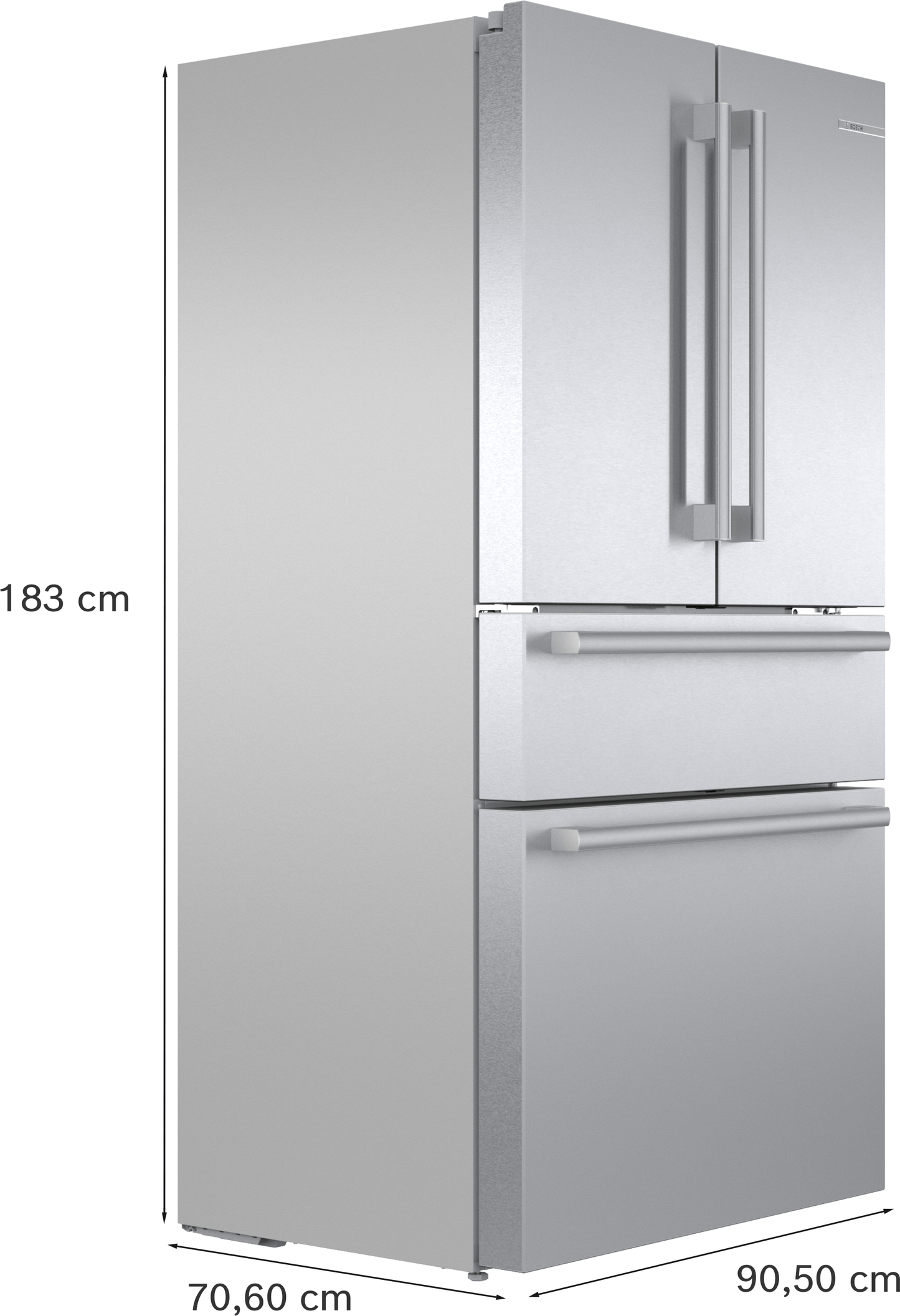 Bosch B36CL84SNS 800 Series, French Door Bottom Freezer, Multi Door, 36'', Brushed Steel (With Anti-Fingerprint)