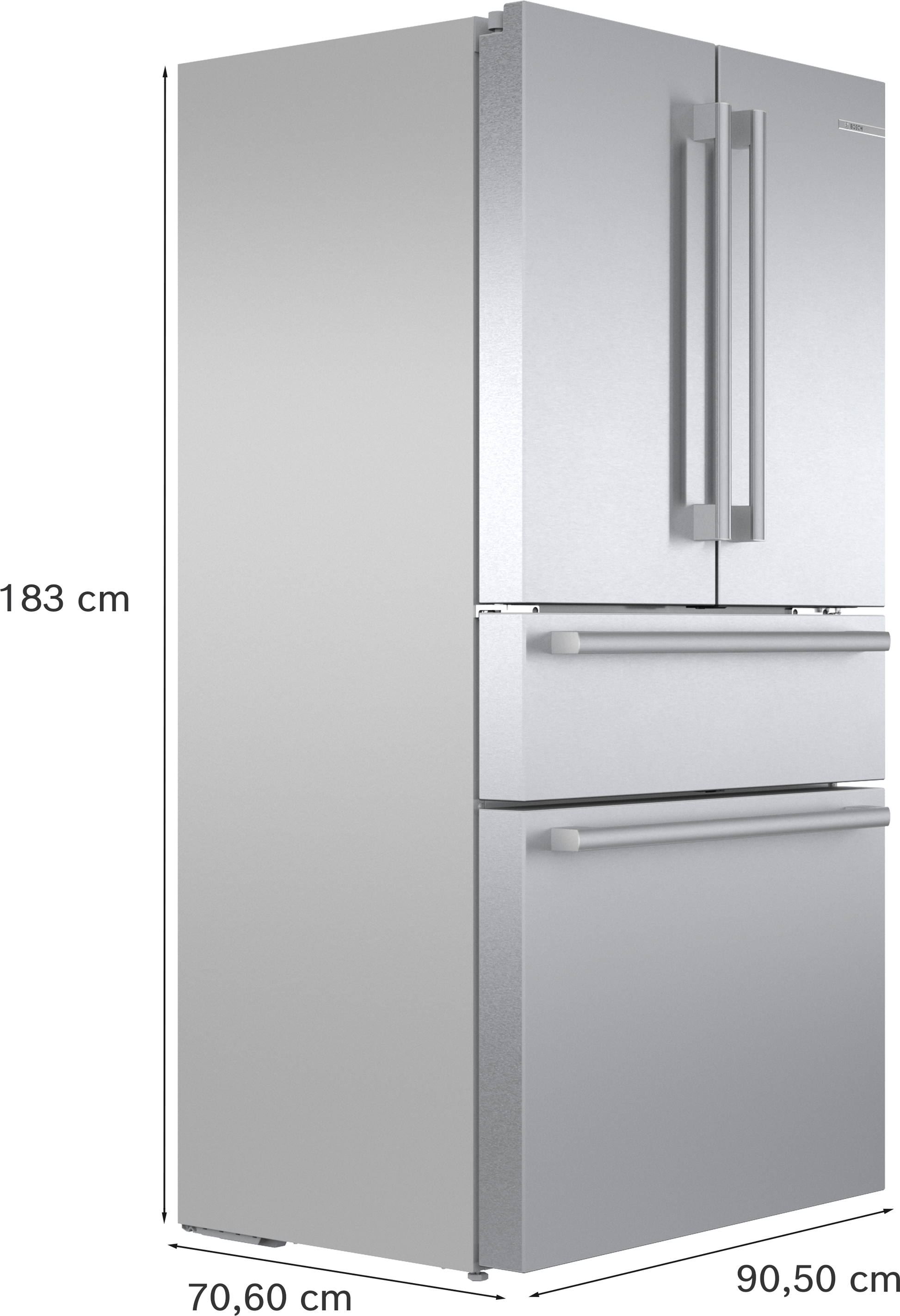 Bosch B36CL84SNS 800 Series, French Door Bottom Freezer, Multi Door, 36'', Brushed Steel (With Anti-Fingerprint)