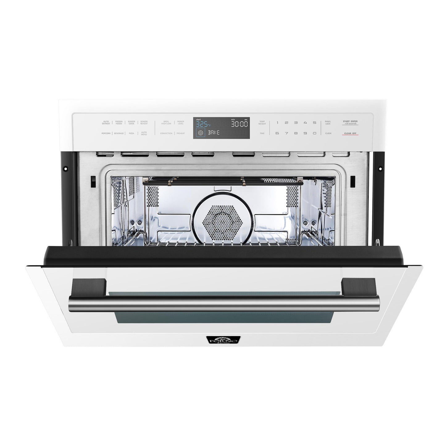 Forno FMWDR309324WHT Forno Oliena Espresso White 24-Inch Built-In Microwave And Convection Oven Combo, 1.6 Cu.Ft, 1750W Convection, 1000W Microwave, Stainless Steel Interior, Glass Touch Controls, Sensor Cooking