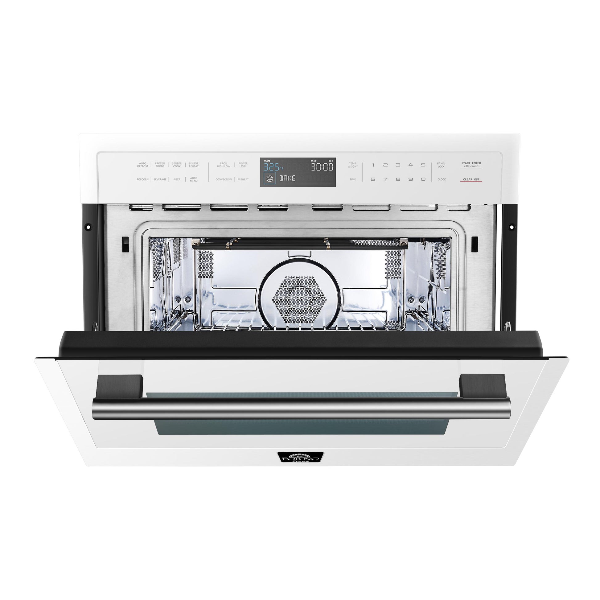 Forno FMWDR309324WHT Forno Oliena Espresso White 24-Inch Built-In Microwave And Convection Oven Combo, 1.6 Cu.Ft, 1750W Convection, 1000W Microwave, Stainless Steel Interior, Glass Touch Controls, Sensor Cooking