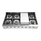 Ilve UHCP48FSSLP Ilve Uhcp48Fsslp Professional Plus Ii 48 Inch Built-In Gas Rangetop With Griddle, In Stainless Steel (Liquid Propane)